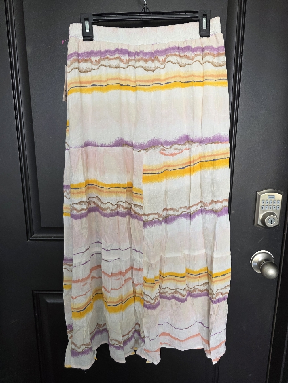 Nine West Flare Midi Skirt Women Sz Medium Front Slit NWT Coastal Summee - Picture 5 of 10